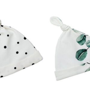 10460 czapki zestaw czarne kropki eukaliptus 1 1