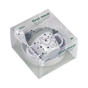 Første middagssett - Happy Dots - Done by Deer - Grå