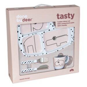 Toddler Middagssett - Happy Dots - Done by Deer - Pudderrosa