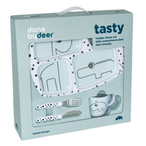 Toddler Middagssett - Happy Dots - Done by Deer - Blå