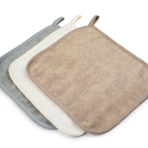 Bamboo Vaskekluter - 3 pk - MEMI - Sand/Grå/Ecru