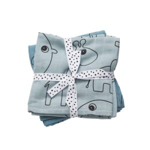 2-pk Swaddle - 120x120 - Contour - Done By Deer - Blå
