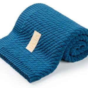 Babyteppe – Vevd pledd - MEMI - Petrol