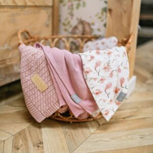 Babyteppe – Vevd pledd - MEMI- Pudderrosa
