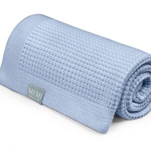 Eucalyptus & Bomull Babyteppe – Eco collection – MEMI – Himmelblå