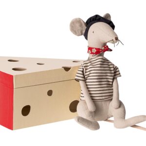 Maileg - Rat in cheese box - Light grey