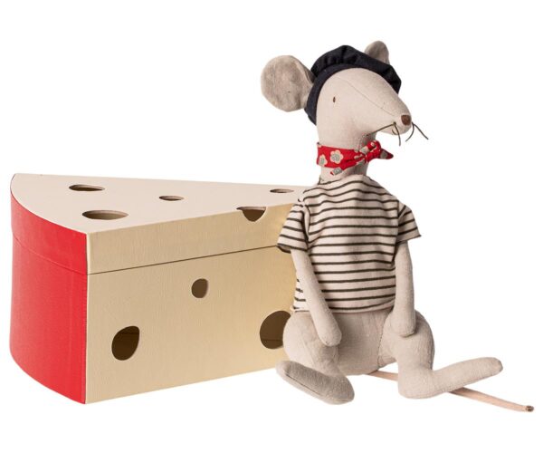 Maileg - Rat in cheese box - Light grey