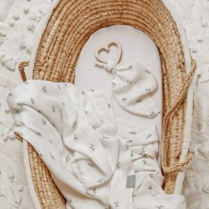 bambusowa pieluszka muslinowa 60x60 leaves memi premium