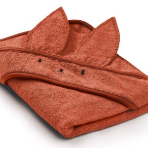 Bamboo håndkle - med kaninhete - MEMI - Rød Murstein