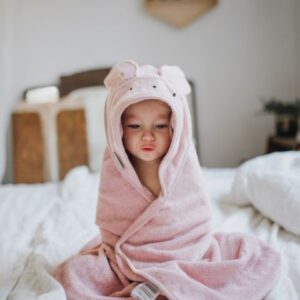 Bamboo håndkle - med kaninhete - MEMI - Rosa