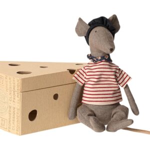 Maileg - Rat in cheese box - Grey