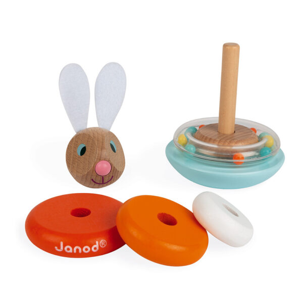 janod lapin stackable roly poly rabbit wood 2
