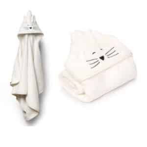 Bamboo hettehåndkle - 70x140 - med kattehete - MEMI - Ecru