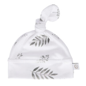 Nyfødt baby lue - økologisk bomull - Yosoy - Grey Leaves