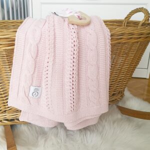 Babyteppe – Strikket pledd – Yosoy – Dreamy - Powder pink