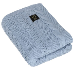 Babyteppe – Strikket pledd – Yosoy – Dreamy - Dusty Blue