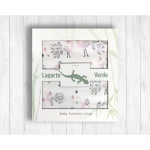 Bamboo Swaddle - 75 x 100 - Lagarto Verde - Påfugler