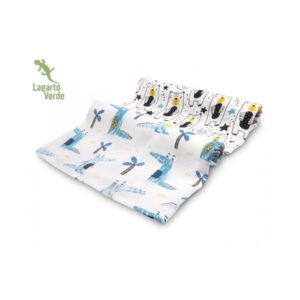 Musselin Gulpekluter 2-pk - 70 x 70 - Lagarto Verde - Krokodille/Bjørn