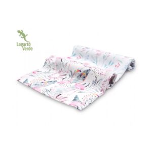Musselin Gulpekluter 2-pk - 70 x 70 - Lagarto Verde - Flamingo/Pastellkvister